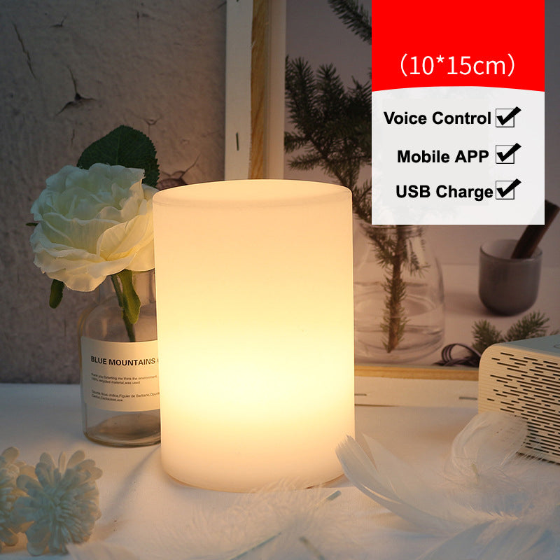 WiFi Smart Cylindrical Table Lamp with Timing Color changing