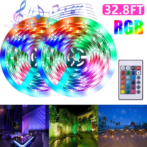 12V-5050 RGB Wifi Remote Control 10 Meters 24 Keys 300 Lights (40W) Light Strip Dual Disk