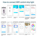 12V-5050 RGB Wifi Remote Control 10 Meters 24 Keys 300 Lights (40W) Light Strip Dual Disk