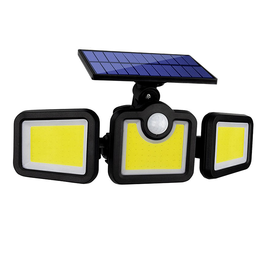 3 Head Solar LED Wall Lamp with Motion Sensor for Garden Garage