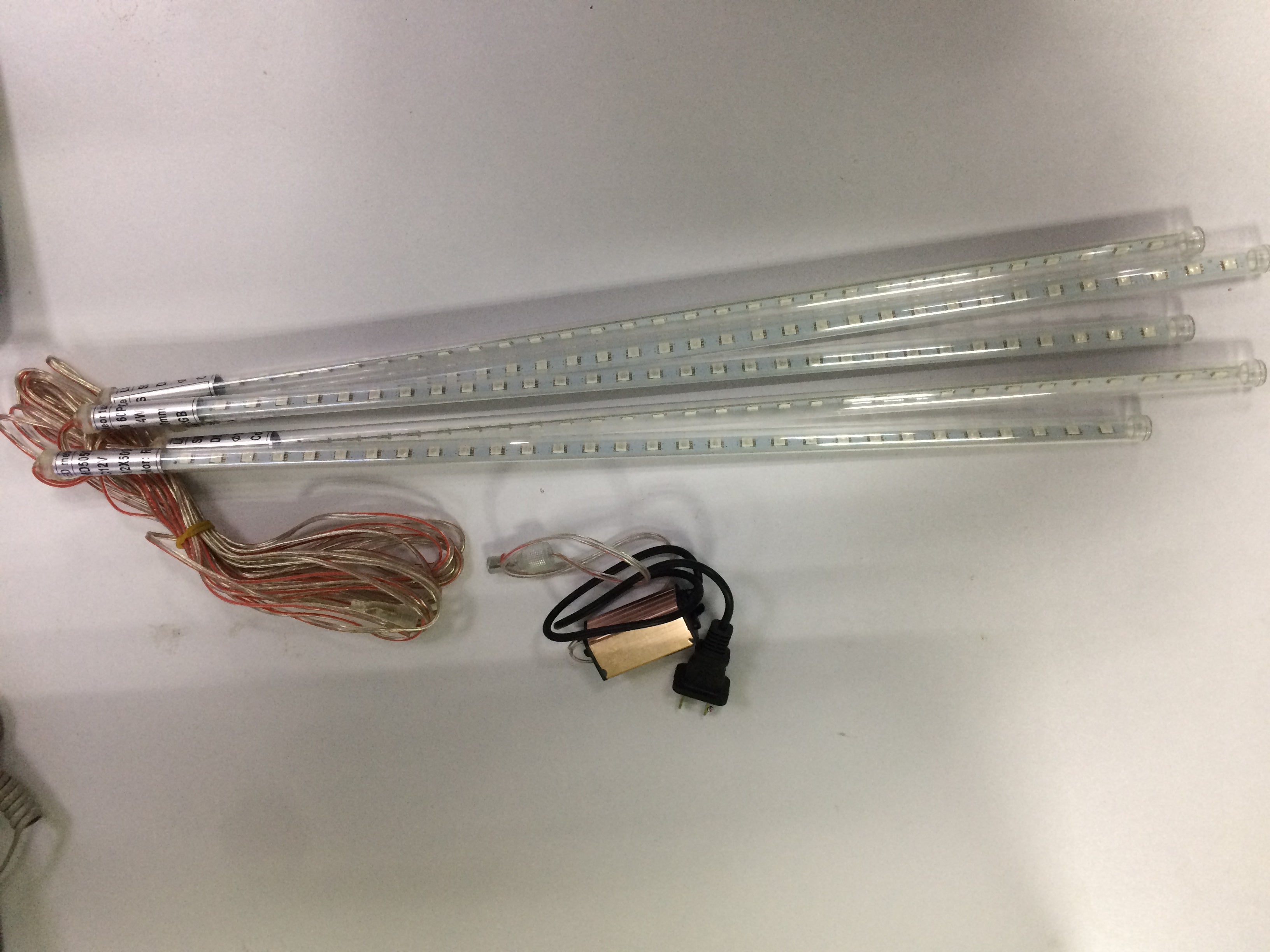 RGB LED Meteor Tube Lamp with US Plug power supply AC85-265V Input 500mm length 4W Decorative Lighting SMD5050 60LEDs