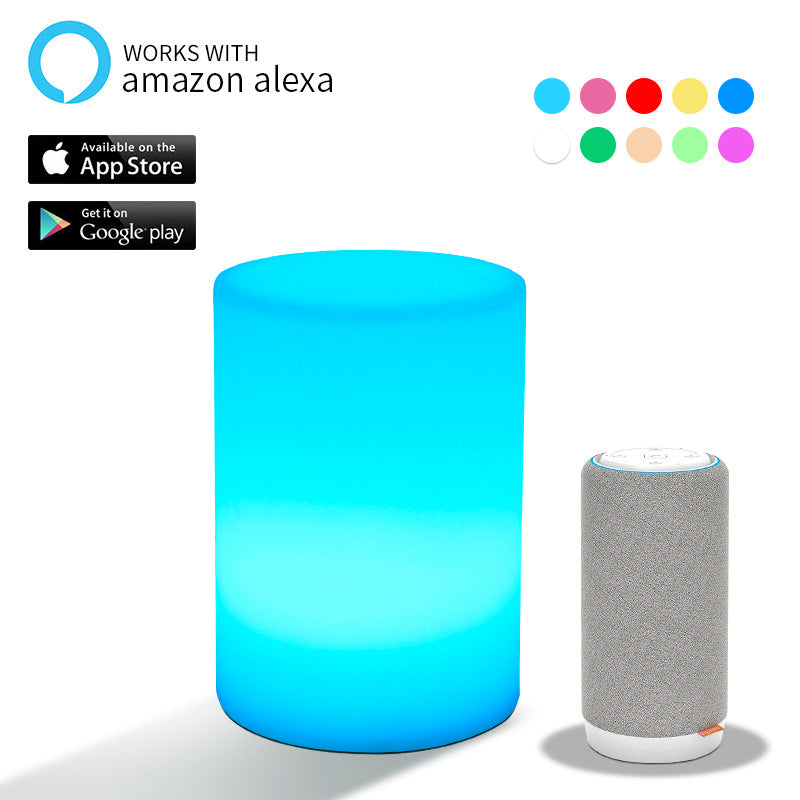 WiFi Smart Cylindrical Table Lamp with Timing Color changing