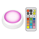 LED Cabinet Light battery RGB  Color  Puck Lights Dimmable Under Shelf Kitchen  Counter Lighting remote controller night light