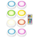 LED Cabinet Light battery RGB  Color  Puck Lights Dimmable Under Shelf Kitchen  Counter Lighting remote controller night light