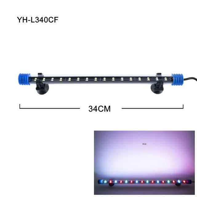 LED Aquarium Light Waterproof Fish Tank Light Aquatic Plant Light Submersible Underwater Clip Lamp Aquatic Decor