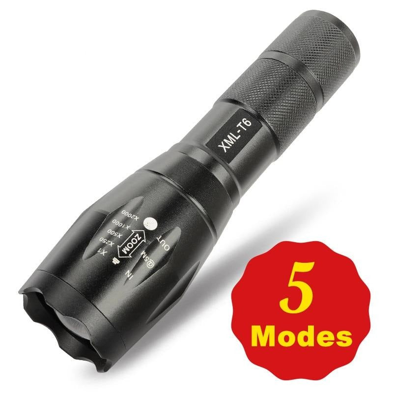 Led Flashlight 5 Models Ultra Bright Linterna Torch Q5/T6/L2 Waterproof Camping Bicycle Light 18650 Battery by PROSTORMER