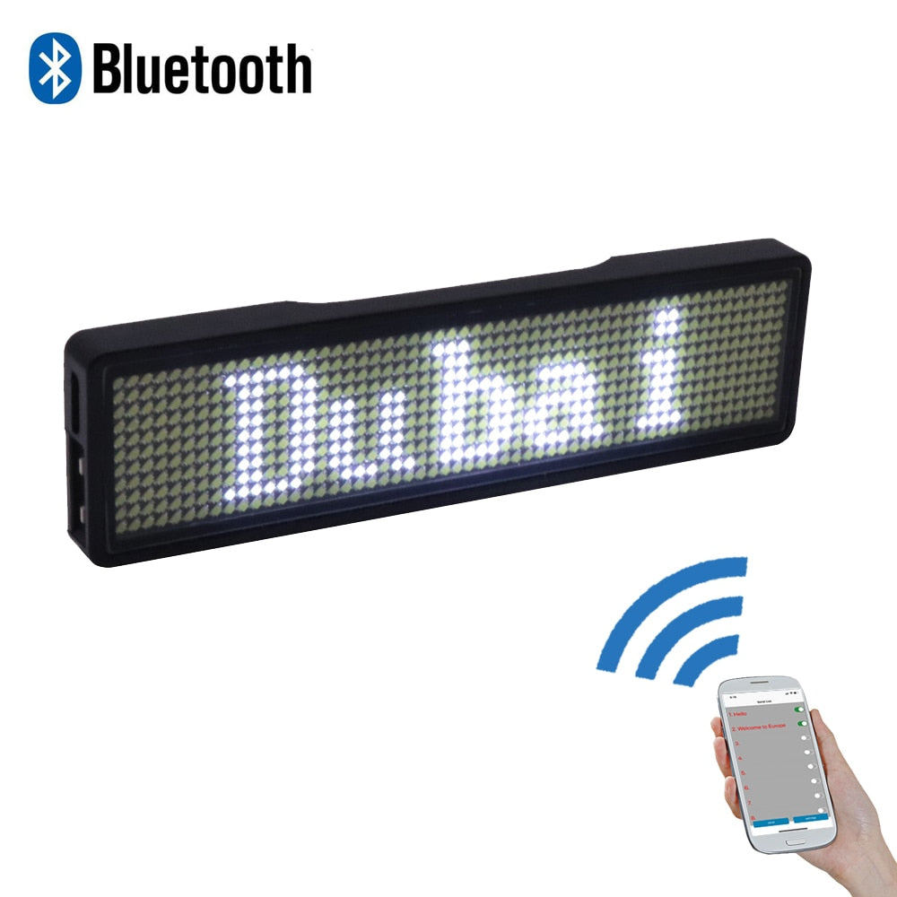 Bluetooth Mini Name Sign LED Badge DIY Display