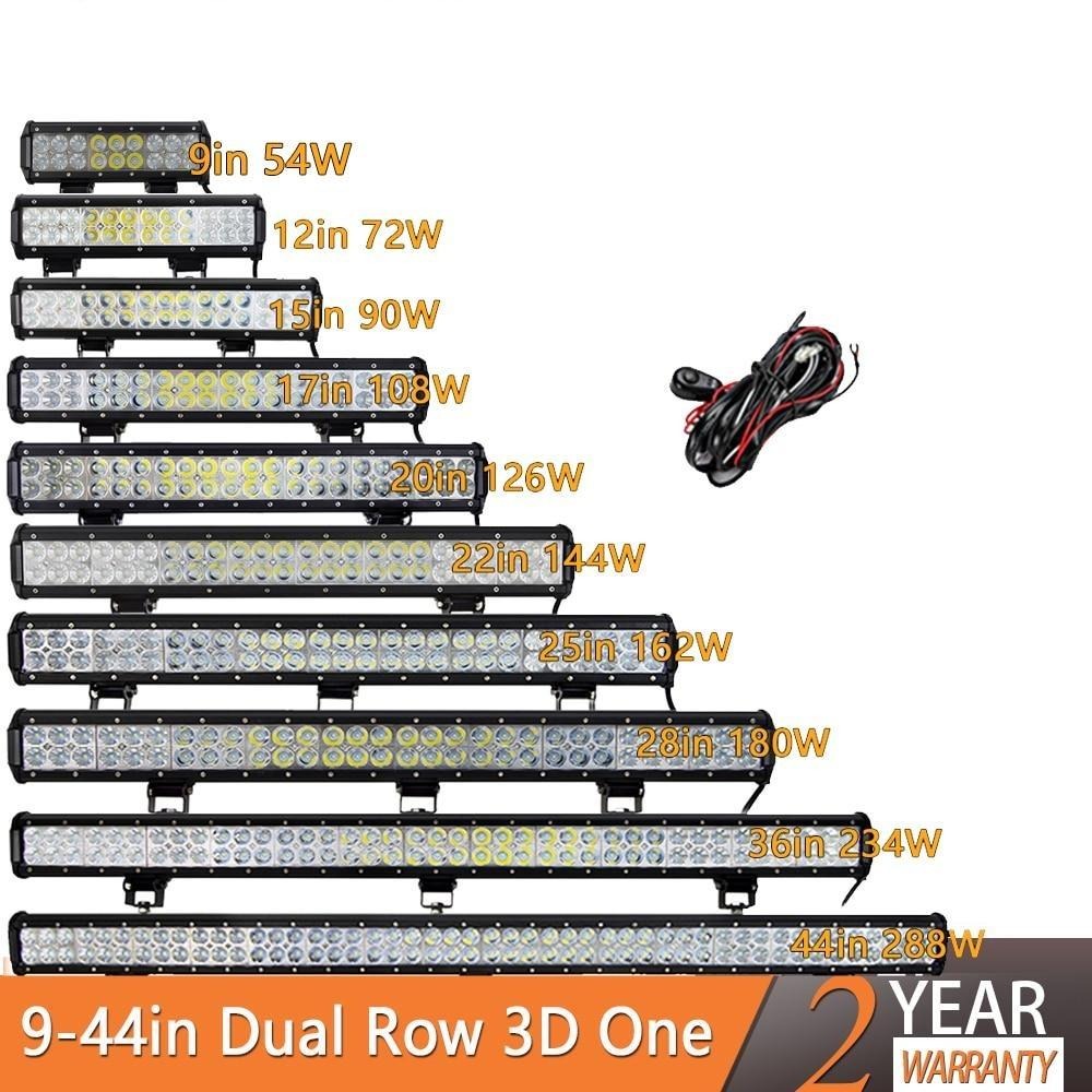 12'' 22'' 20inch 12V 24V offroad led light bar Spot Flood Combo 20'' 126W led Work Light for Jeep Car 4WD Truck SUV ATV