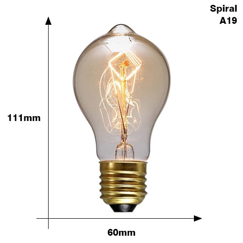 Retro Edison Light Bulb E27 220V 40W ST64 G80 G95 T10 T45 T185 A19 A60 Filament Incandescent Ampoule Bulbs Vintage Edison Lamp