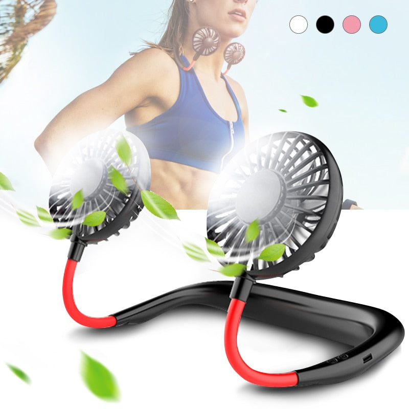 Mini Neck Fan USB Rechargeable Battery 2000mah