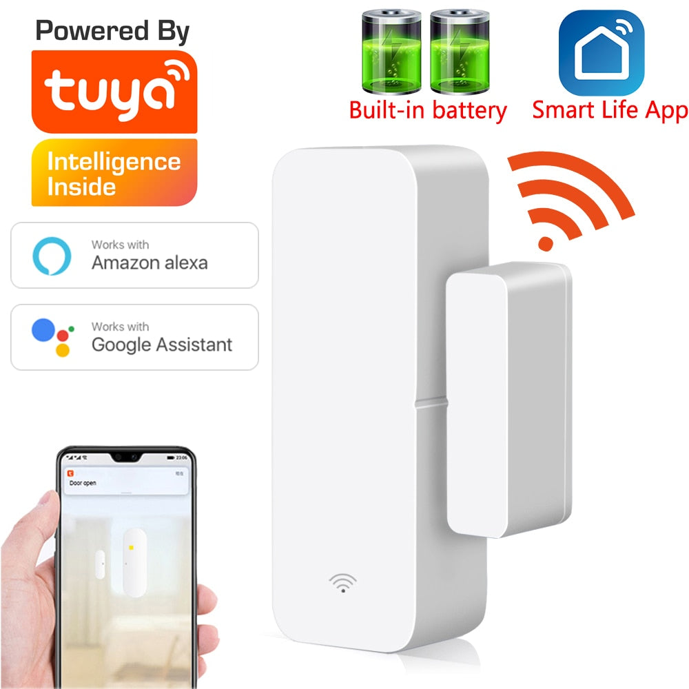 Tuya Smart  WiFi Door Sensor Door Open / Closed Detectors Compatible With Alexa Google Home  Smar tLife APP Free Customised LOGO