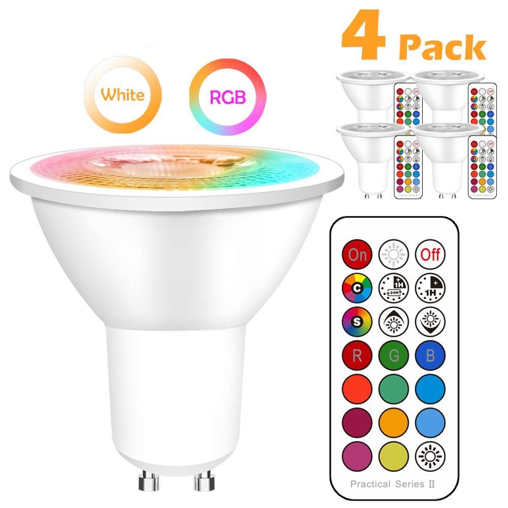 GU10 LED Lamp Color Spotlight Indoor Neon Sign Light Bulb  RGB Tape With Controller Lights Lighting COB 220V Dimmable Smart Bulb