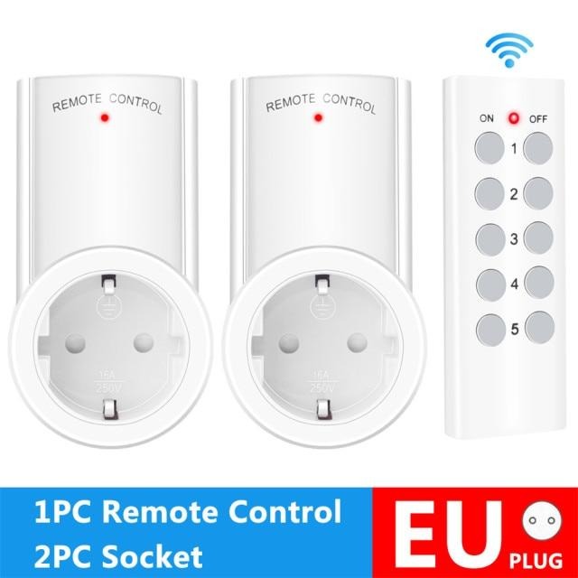 Wireless Remote Control Smart Socket EU UK French Plug Wall 433mhz Programmable Electrical Outlet Switch 220v 230v LED
