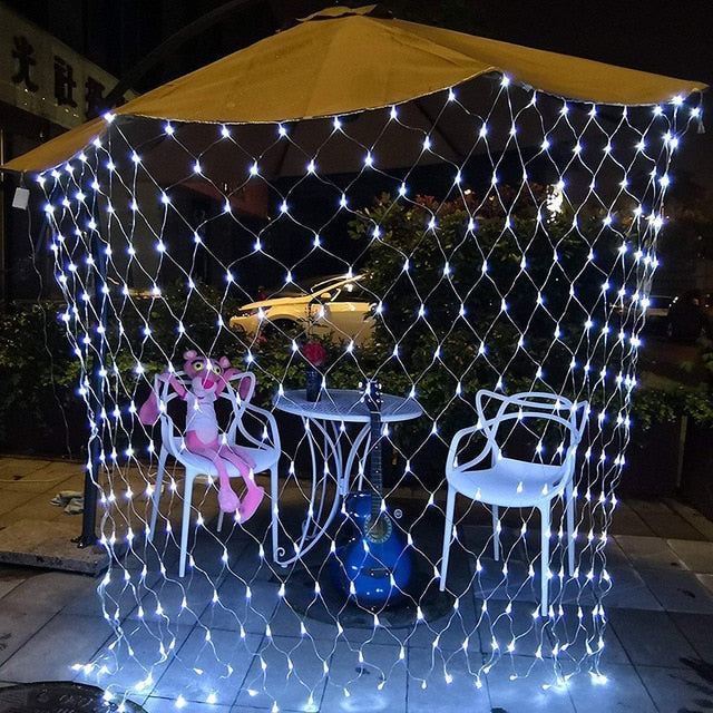 2x2m 3x2m 6x4m Outdoor Garden Led Mesh Net Fairy String Light Christmas Holiday Wedding Party Window Curtain Garland Lights