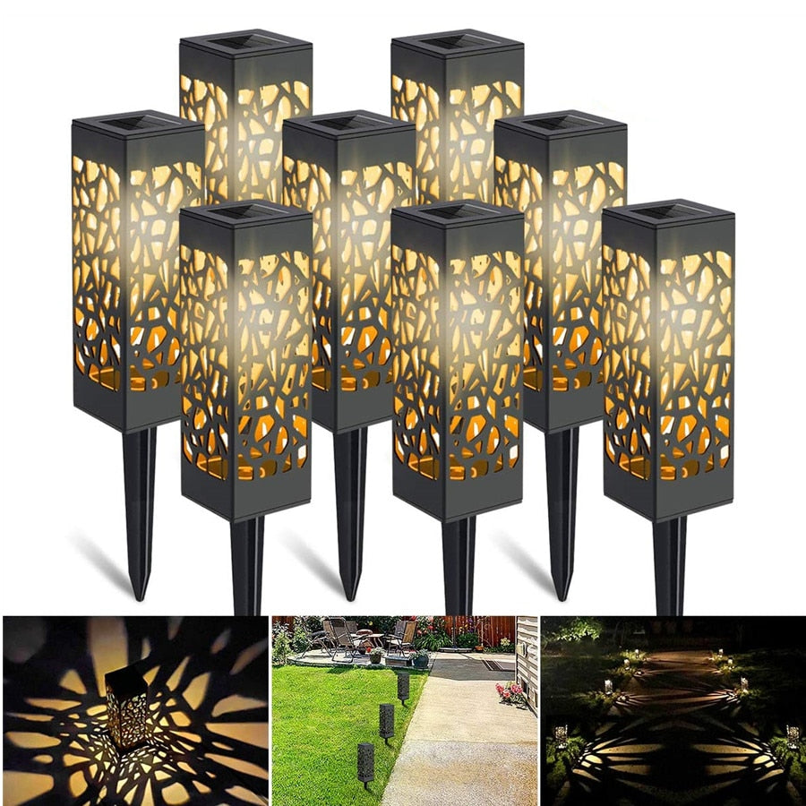 Solar Lawn Light Decoration Garden Hollow Lawn Lamp Outdoor Soalr Garden Lights Pathway Light Waterproof Garden Solar LED Light