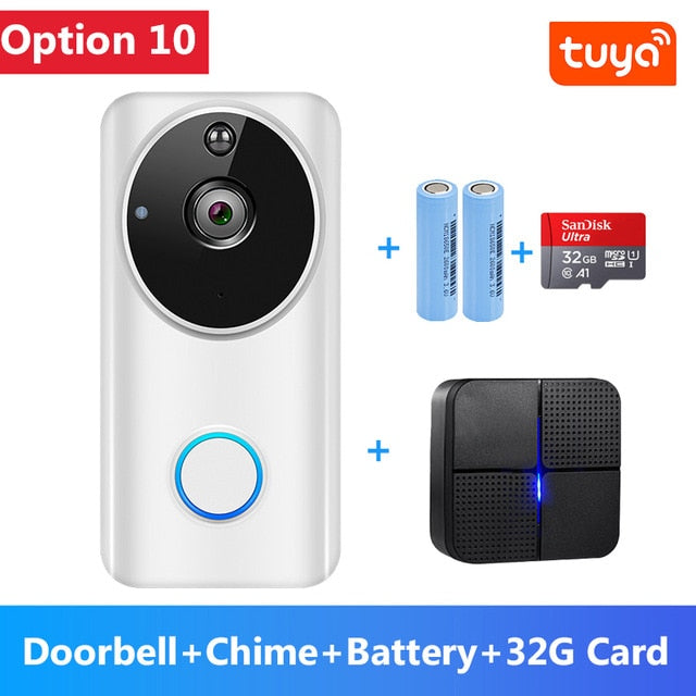 1080P Video Doorbell Wifi Smart Home Tuya App Phone Call Audio Intercom Wireless Door Bell Camera