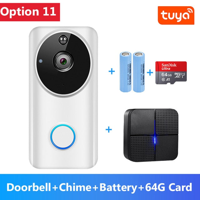 1080P Video Doorbell Wifi Smart Home Tuya App Phone Call Audio Intercom Wireless Door Bell Camera