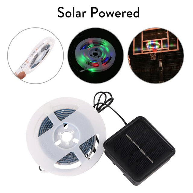 Solar Power 45 LED Basketball Hoop Light Lamp Outdoor Waterproof for Playing At Night Shooting RGB LED Strip Basket Frame Sports