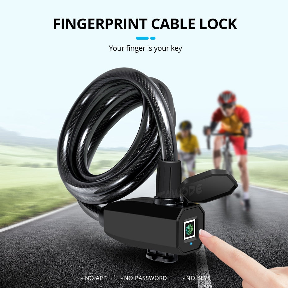 Fingerprint Bicycle Lock Stainless Bicycle Lock Steel Anti Theft Smart Lock USB Waterproof  MTB Door Bike Accessories