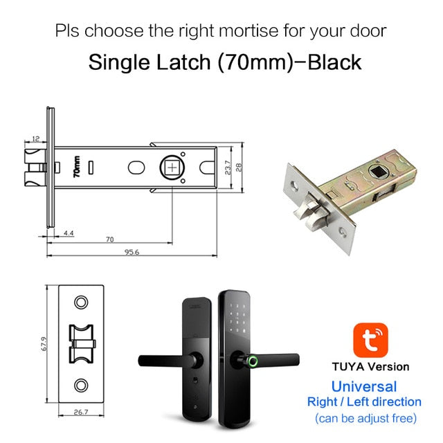 Waterproof Tuya smartlife Security Fingerprint Wifi Smart Door Lock With Door Bell For Home Apartment Hotel