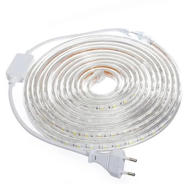 SMD 5050 AC 220V LED Strip Outdoor Waterproof 220V 5050 220 V LED Strip 220V SMD 5050 LED Strip Light 1M 2M 5M 10M 20M 25M 220V