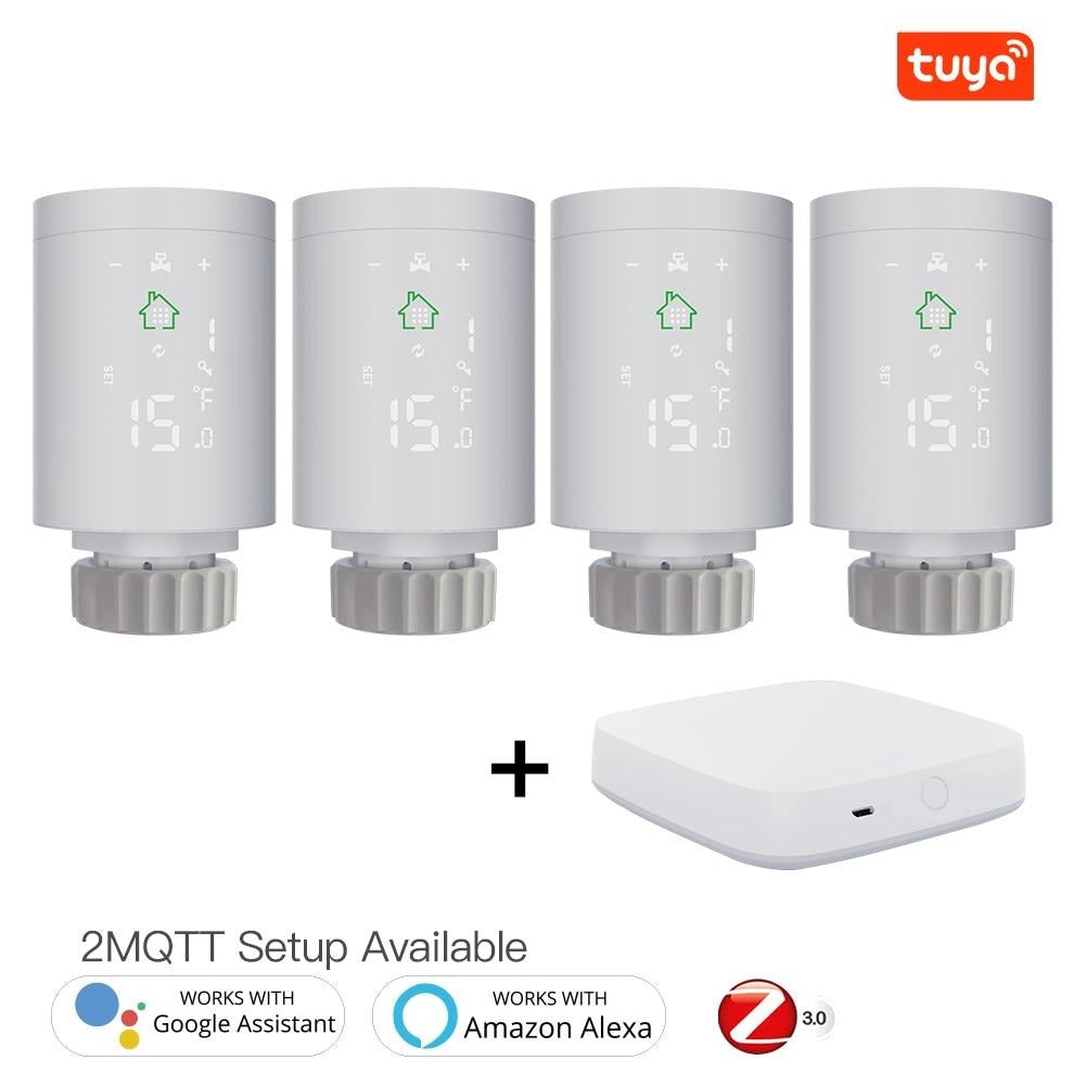 Tuya ZigBee3.0 Smart Radiator Actuator Programmable Thermostatic Radiator Valve Temperature Controller 2MQTT Setup With Alexa