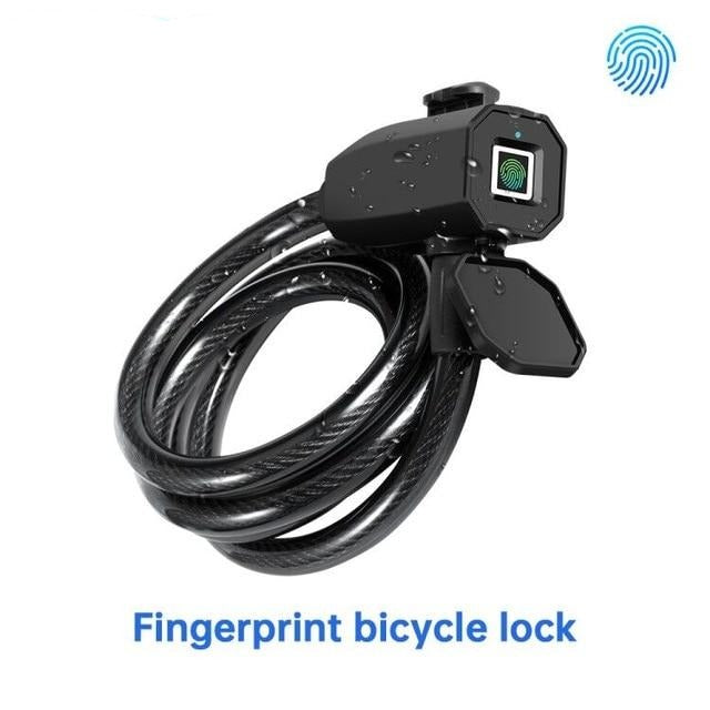 Fingerprint Bicycle Lock Stainless Bicycle Lock Steel Anti Theft Smart Lock USB Waterproof  MTB Door Bike Accessories