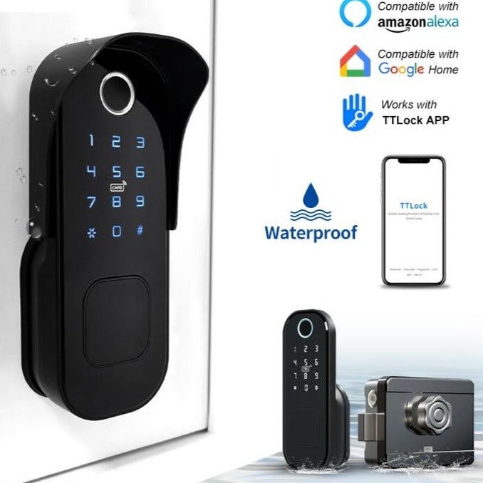 Wifi tt lock App bluetooth Fingerprint Rim Lock Smart Card Digital Keyless Code battery Electronic Door Lock For Home