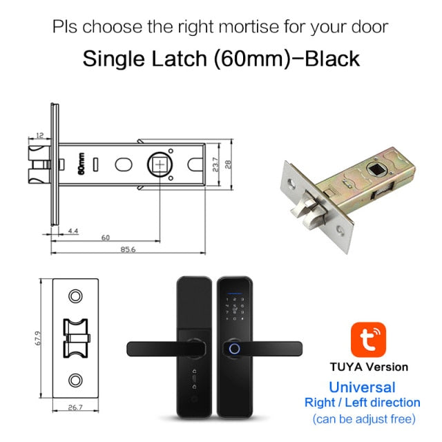 Cerradura intelige X5 Waterproof Tuya Biometric Fingerprint Security Intelligent Smart WiFi APP Password Electronic Door Lock
