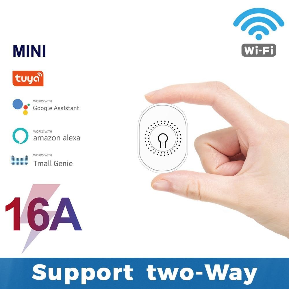 Tuya WiFi Smart Switch Light 16A Mini 2 Way Module DIY On Off Can Timing Control Wireless Breaker For Google Home Alexa