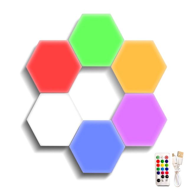 Touch Remote control Splicing Hexagonal Colorful Wall Lamps
