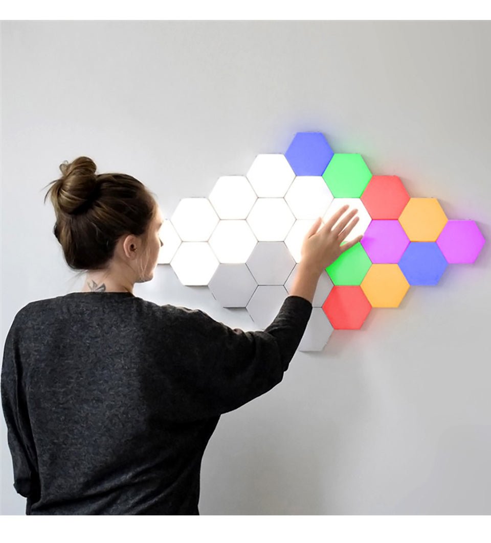 Touch Remote control Splicing Hexagonal Colorful Wall Lamps